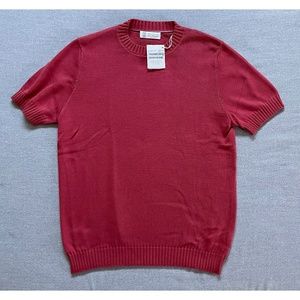 Brunello Cucinelli Men's Short-Sleeve Sweater, Red, size Medium 38US / 48IT